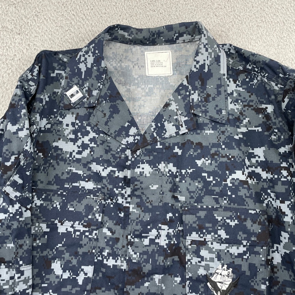 US Navy Blouse Mens XL-Long Blue NWU Type I Digital Camo Military Utility Jacket
